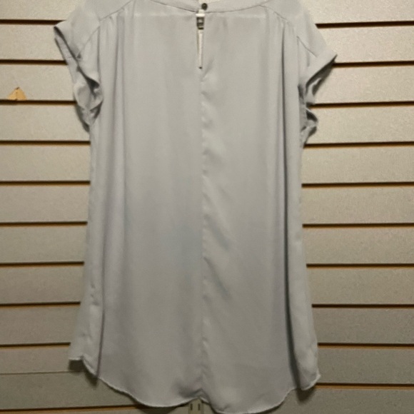 Studio Y Large Silverish Gray Blouse Round Neck Rhinestones Short Sleeve‎ Large - Picture 7 of 7
